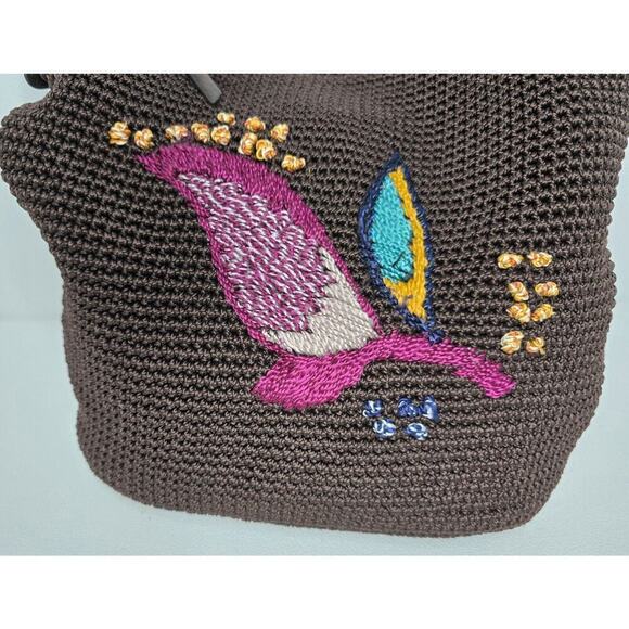 THE SAK SEQUOIA CROCHET HOBO COFFEE LEAF SHOULDER TOTE BAG PURSE MSRP $125 - Picture 2 of 11